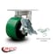 Service Caster 6'' Heavy Duty Green Poly on Cast Iron Caster with Brake and Swivel Lock CRAN-SCC-KP92S630-PUR-GB-SLB-BSL - alternate 2